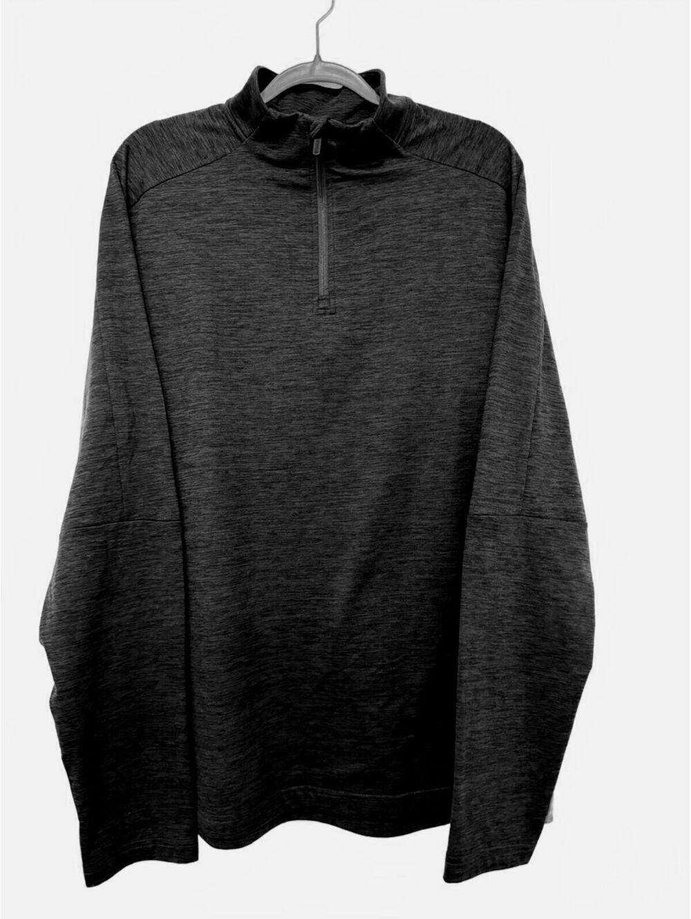 Gaiam Men’s XL Charcoal Gray Quarter Zip Athletic Pullover Stretch Performance